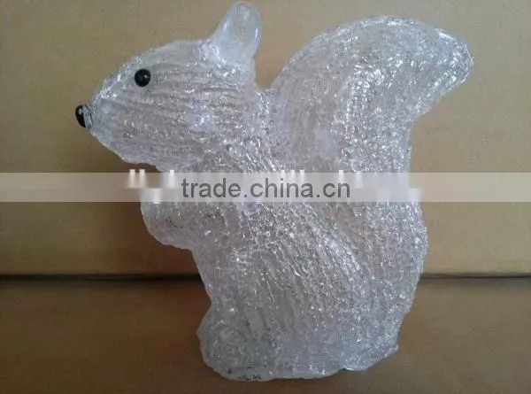 3D LED christmas battery acrylic squirrel motif light