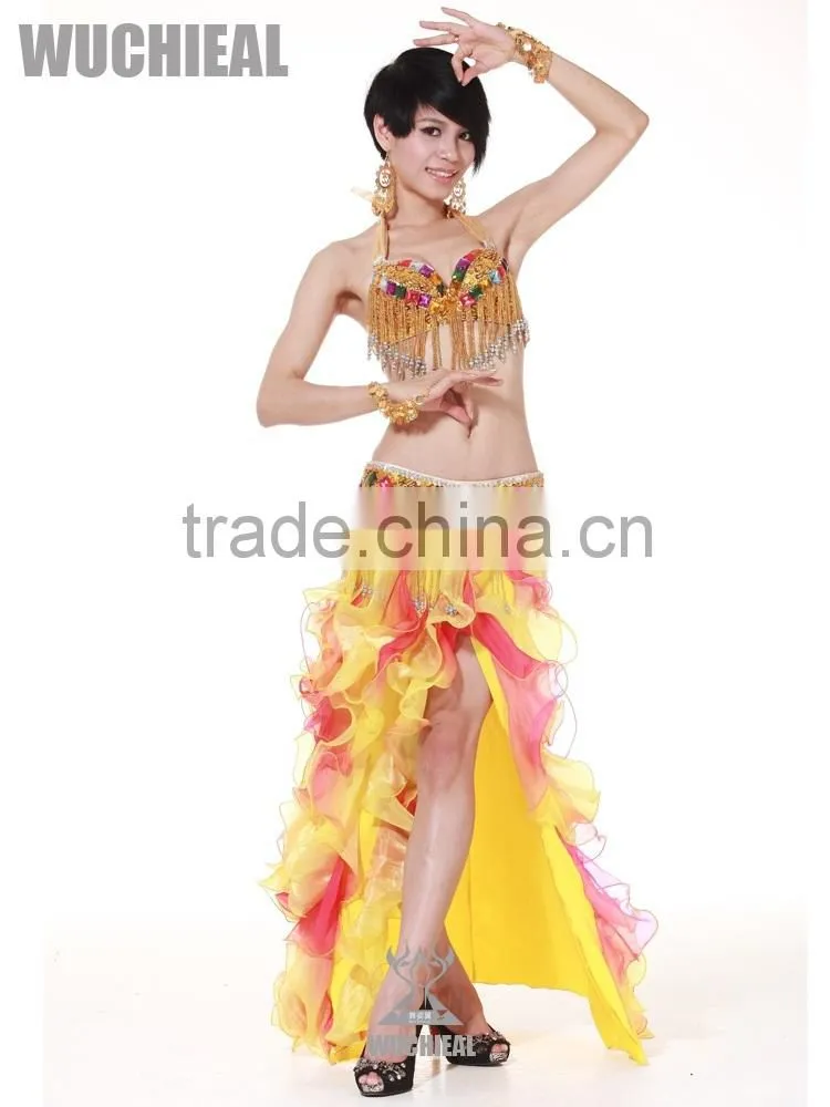 New belly dance ruffle skirt sexy belly dance skirt in lady dance performance wear