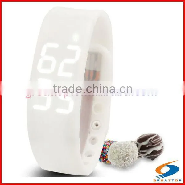 2015 new hot sale manual 3d sport led wristband pedometer