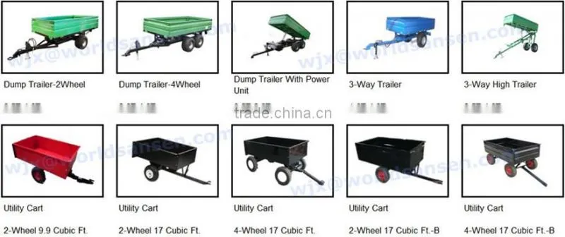 Agriculture Tractor Trailer with hydraulic power unit ATV dump trailer trucks and atv log trailer with crane