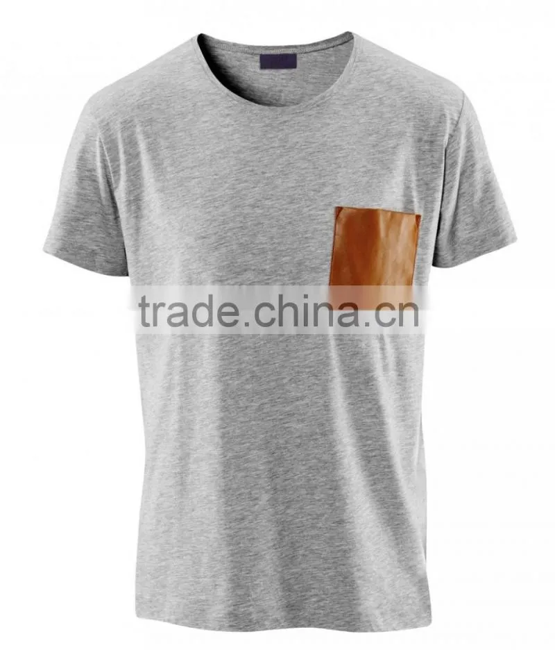 Custom print t shirt with leather sleeve