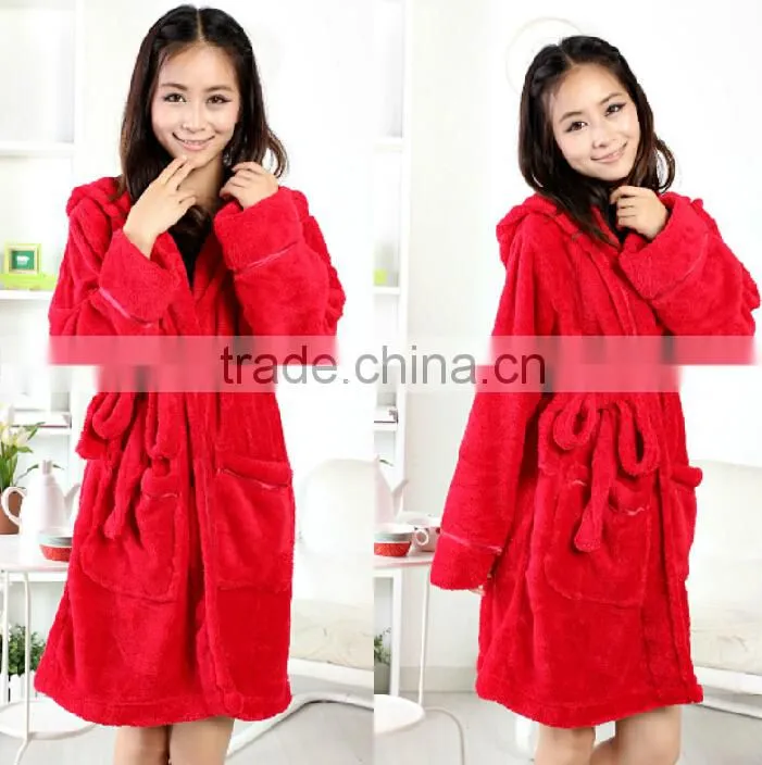 Factory wholesale luaury cotton sexy girl bathrobe