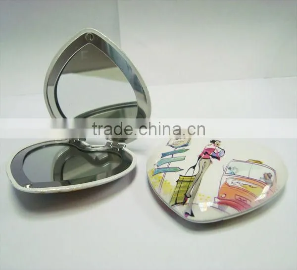 Heart-shaped Aluminum Pocket Mirror/Purse Mirror/Bag Mirror Fashionable