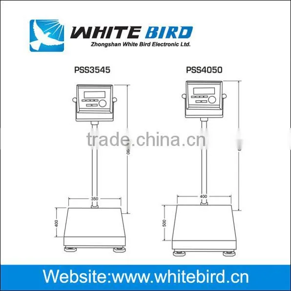 Stainless steel platform weighing scale with stainless steel indicator