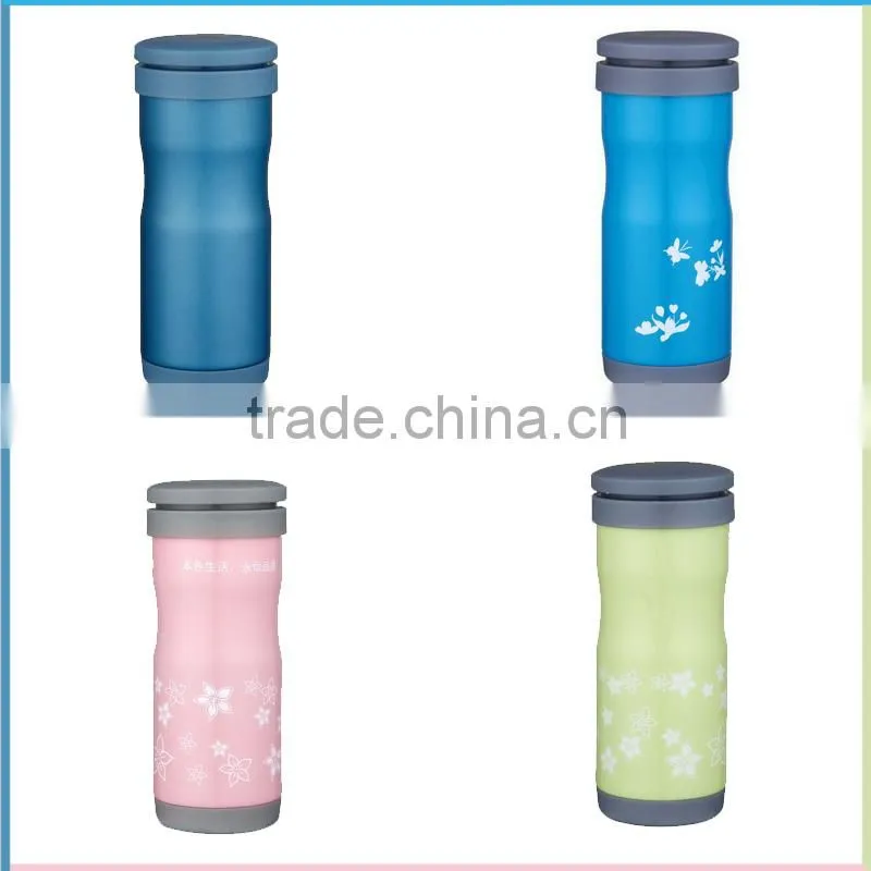 cute cartoon doubble wall stainless steel vacuum travel sport cup