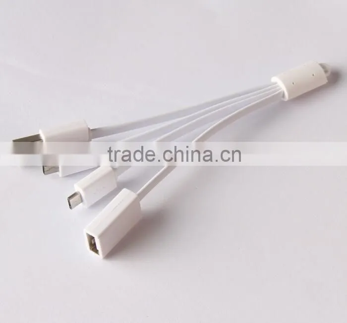 3 in 1 cable and 5 in 1 cable different color choice PVC cable with sample shape and logo