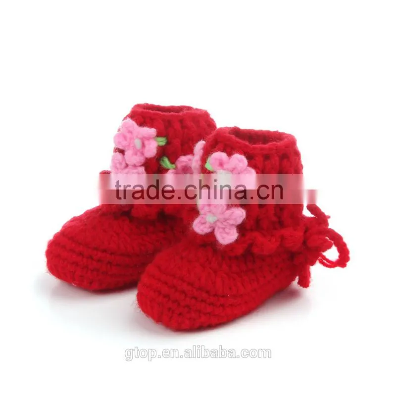 Baby Handmade Crochet Boots Shoes Supplier for 1-10 months old B-0023