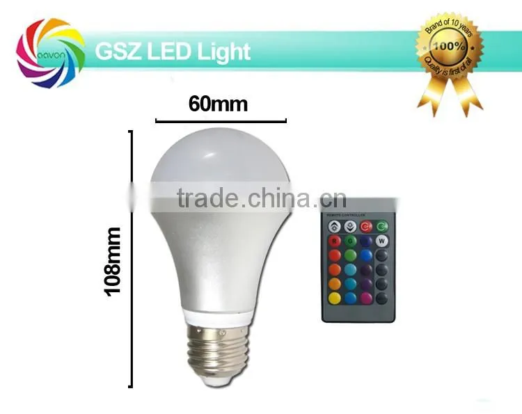 E27 4W multi color RGB LED lights changeable color bulb