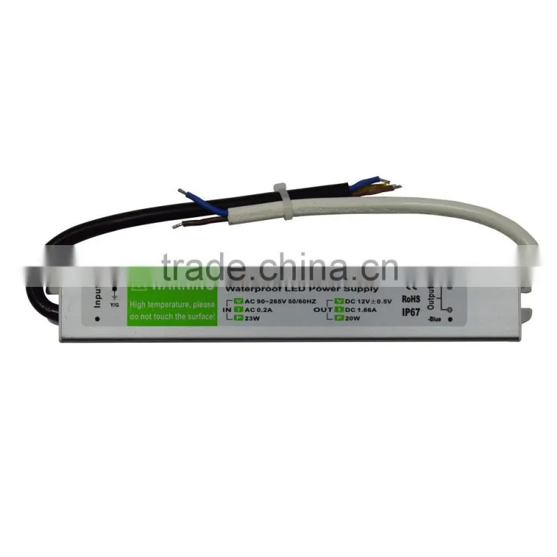 20w 12v ip67 waterproof constant voltage led power supply for led lighting power