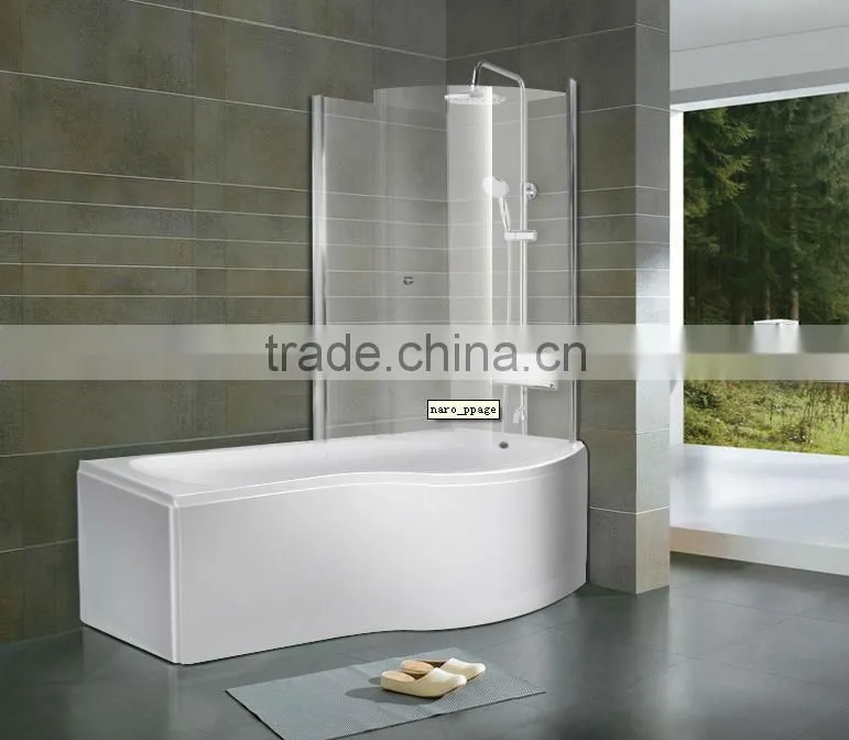 Square Acrylic Shower Bathtub with Bath Screen
