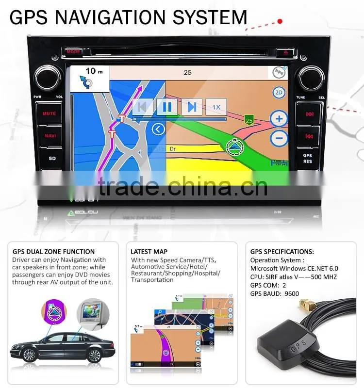 EONON D5156Z Black 7 Inch Digital Touch Screen GPS Car DVD Player For Opel /Vauxhall /Holden