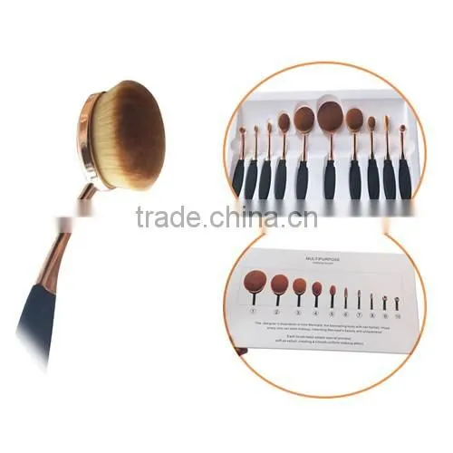 Alibaba No.1 Sales Rose Gold Oval Makeup Brush Set,Toothbrush Makeup Brush