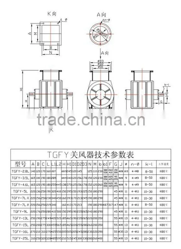 TGFY series airlock of rice milling