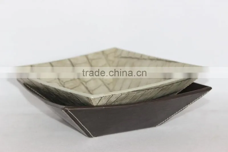 Professional Faux Leather Storage Tray/Square Cardboard Storage Tray