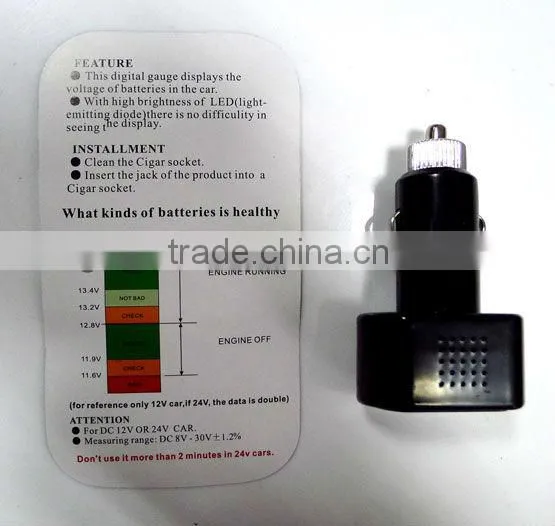 LED 12V/24V Mini Car Voltmeter Voltage Meter