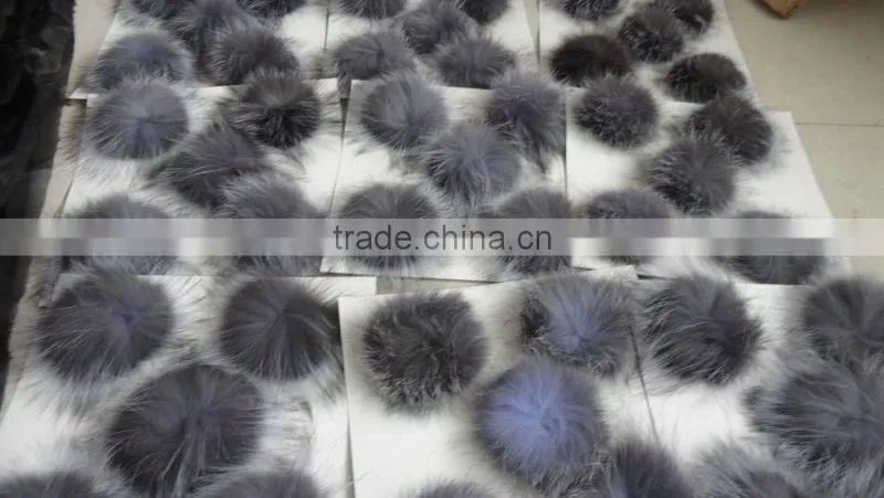 The Most Popular Silver Fox Fur Ball Key Chain / Fox Fur PomPoms