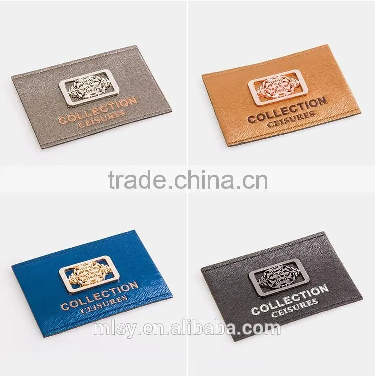 Metal leather patch for jeans leather embossing patch jeans pu leather patches