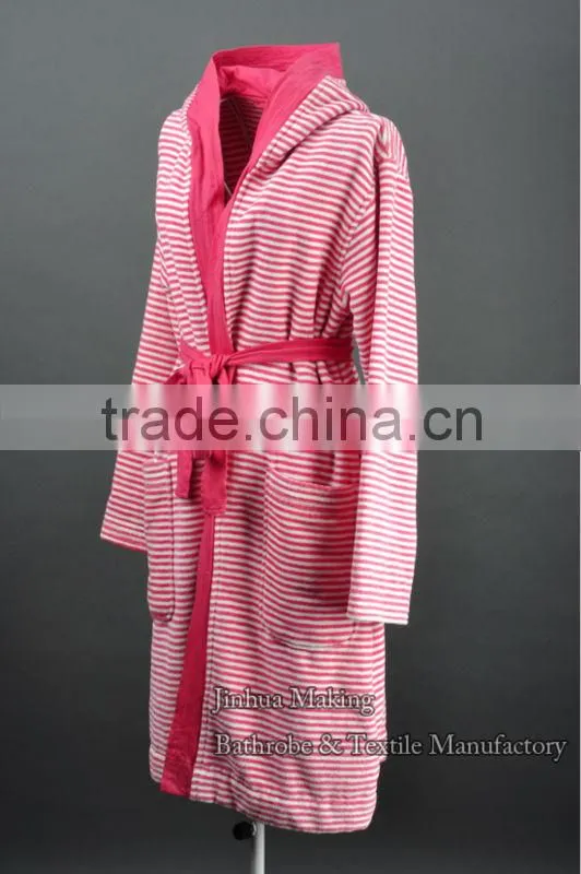 100% cotton cheap velour w Hotel Bathrobe for woman