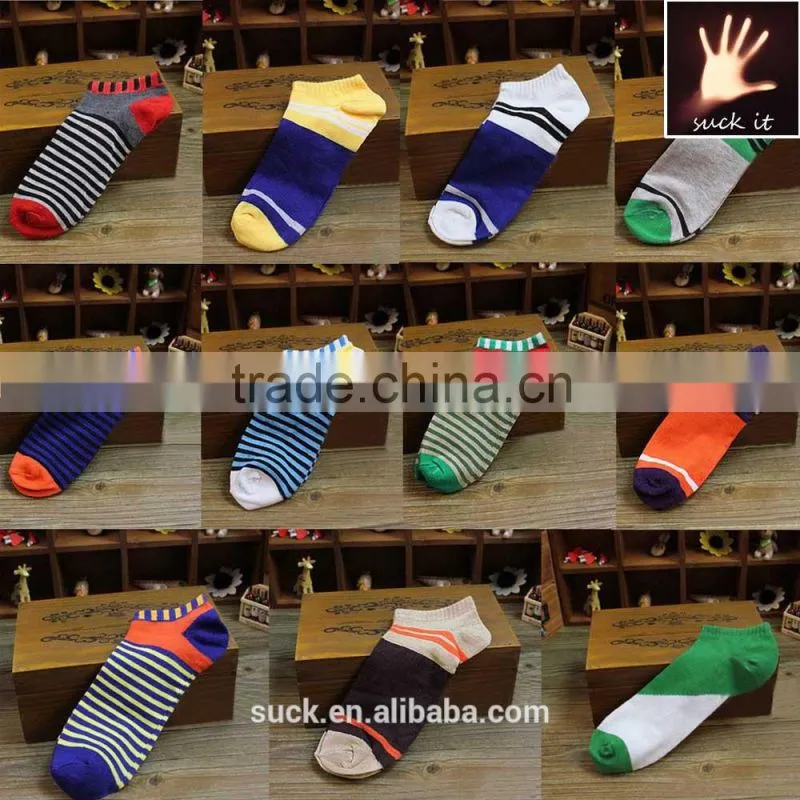Mens Boy Multi-Color Breathable High Ankle Warm Striped Stitched Dress Socks