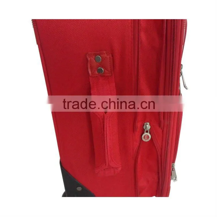 2015 Popular Red fabric trolley suitcase 5pcs Set EVA Luggage Bag / unique luggage sets/beautiful luggage sets