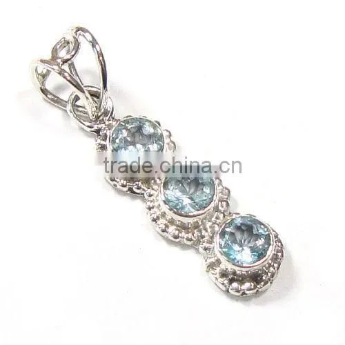925 stamped sterling silver tibetan turquoise semi precious gemstone pendant