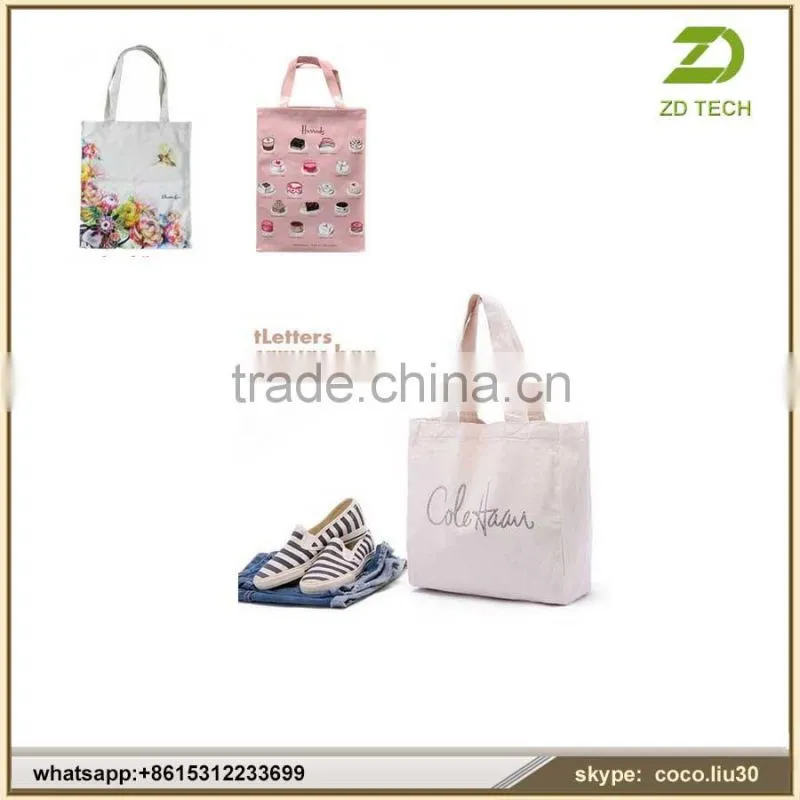 OEM production shopping tote bag ,custom standard size canvas tote bag ZDS2003