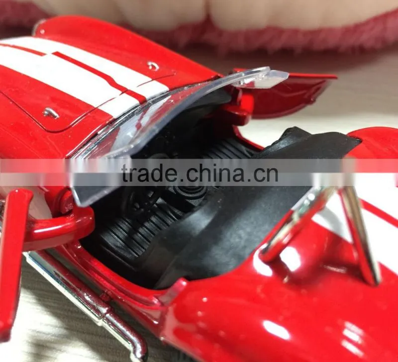 Die cast car 1 32 scale alloy model car Shelby Cobra with light sounds wholesale diecast cars custom logo