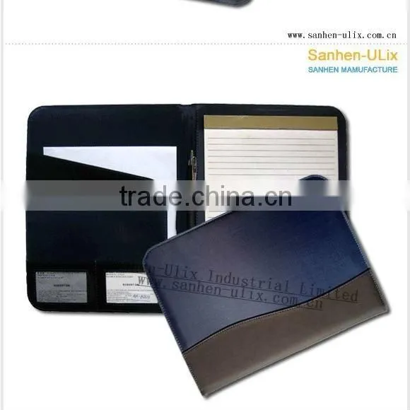 MICROFIBER AND PU MATERIAL PORTFOLIO WITH 20 SHEETS NOTEPAD