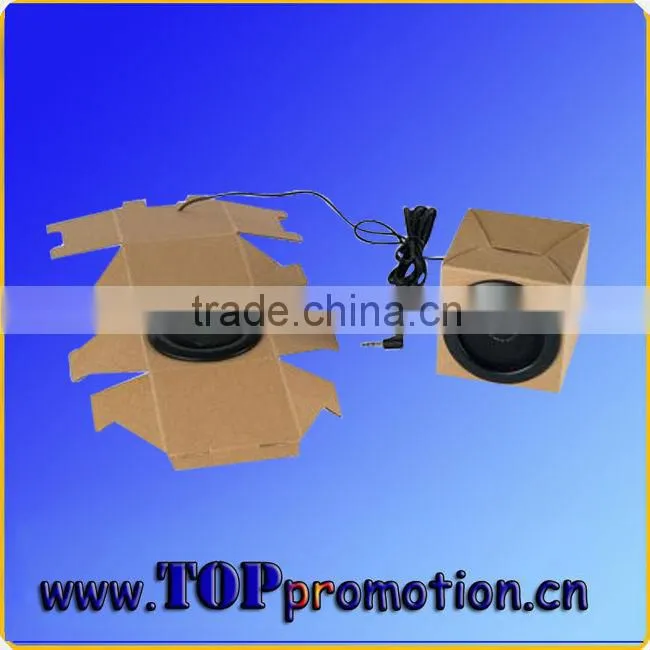 promotion square paper mini foldable cardboard speaker