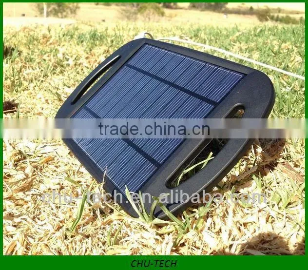 5V 500mA Li-ion Polymer Solar Power Charger w/ Stand - Black