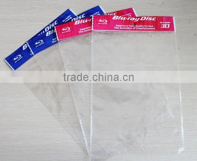 custom printed cellophane bag with logo poly bag with header