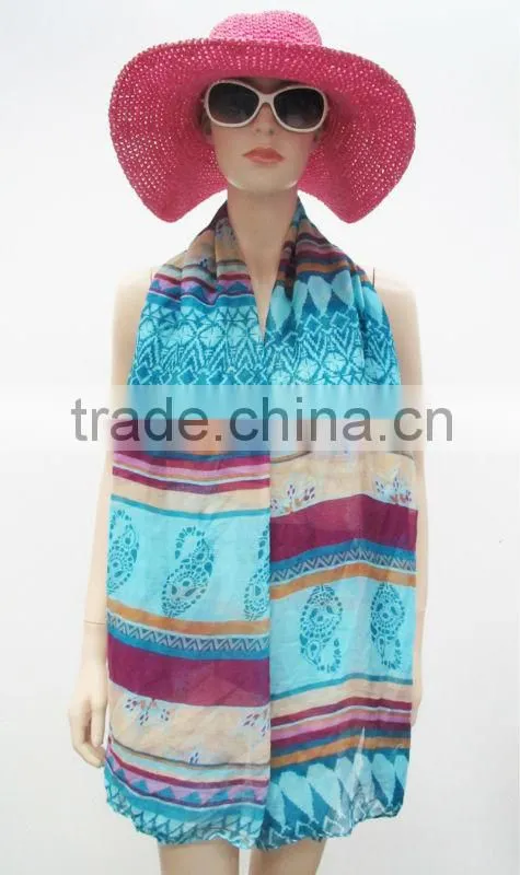 Multicolored stripes scarf,Polyester scarf 2013,Ladies scarf