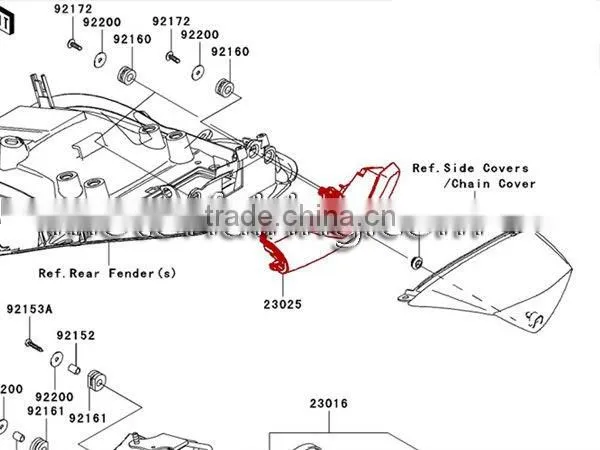 Kawasaki ZX-14R clear tail lights /Motorcycle LED tail light for ZZR1400 06-11