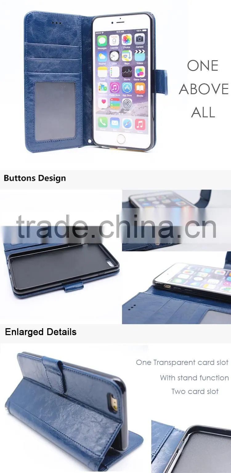 High quality shockproof smart slim leather wallet flip case with 3 card slots stand function case cover for iPhone 6s/ 6 / plus