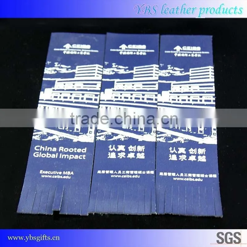 Customized Factory Non-magnetic Printing PU Leather Bookmark with Tassel