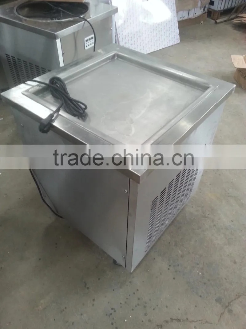 2015 New stainless steel thailand fry ice cream machine fried ice cream roll machine flat pan fried ice cream machine