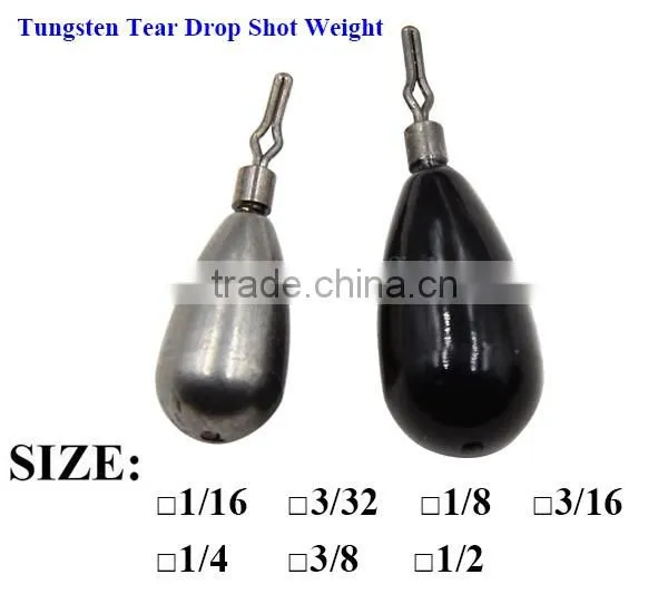 tungsten tear drop shot weight Type wholesale fishing weights tungsten