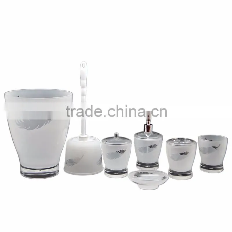 3D Bubble Home Decoration Fish Pattern of Tumbler Lotion Dispenser Toilet Waste Bin Acrylic Bathroom Accessory