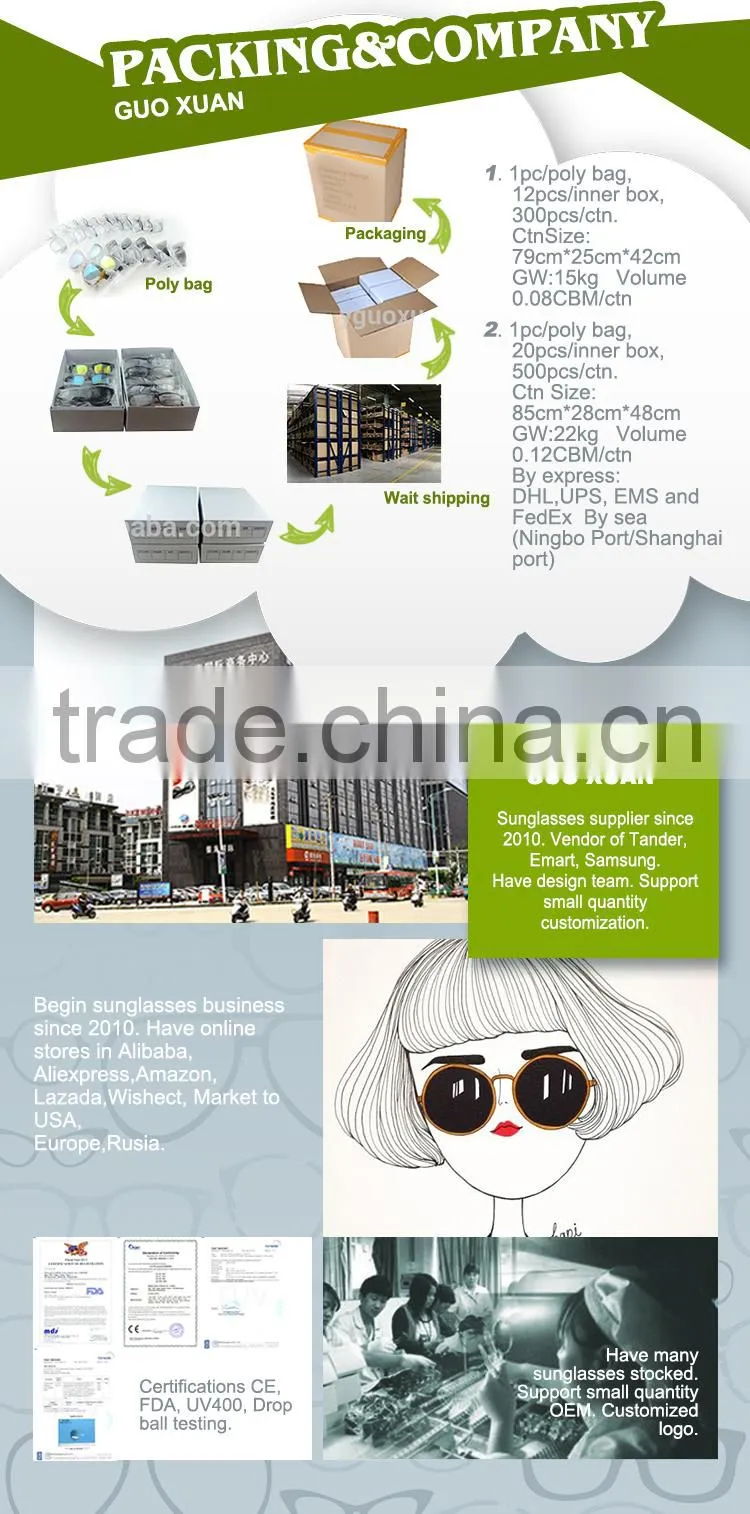 YWGX FDA CE UV400 Certification Restoring Ancient Ways round frame and lens sunglasses