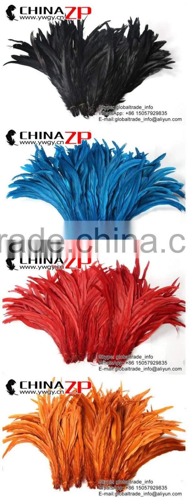 NO.1 Supplier ZPDECOR Best Selling Bleached White Fully Dyed Roosters Chicken Feathers