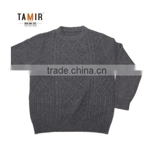 Fashion Men Cashmere Cable Custom Knit Sweater, Men Simple Argyle Grey Sweater