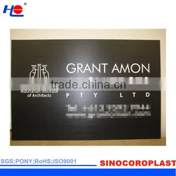 durable and resistance grease plastic fluted corona treated signboard