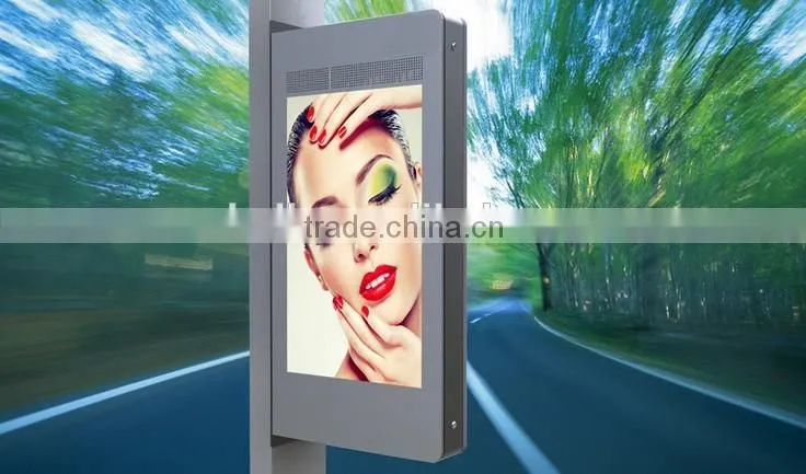 55 inch street lamp outdoor digital signage advertisement player