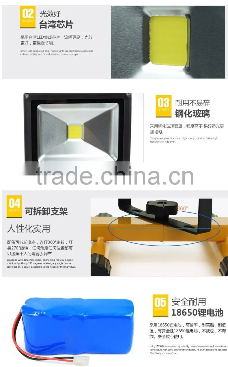 Portable outdoor plaza for LED charging light projection lamp