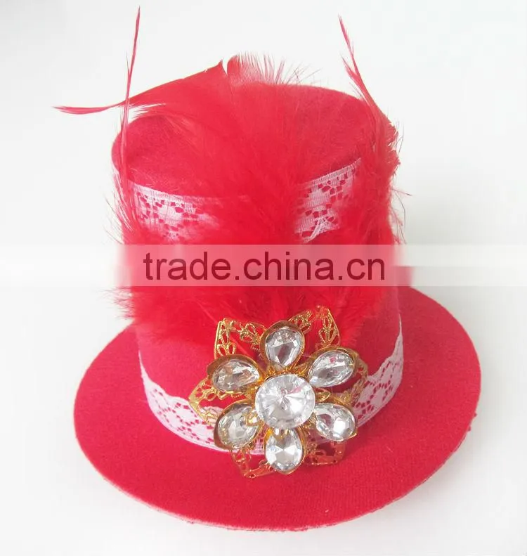 MYLOVE red fascinator clip 9cm hat hair fascinators MLGM051
