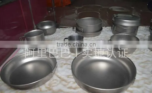 100% Titanium Cookware Kitchen Set with Titanium Mug and Titanium Pan
