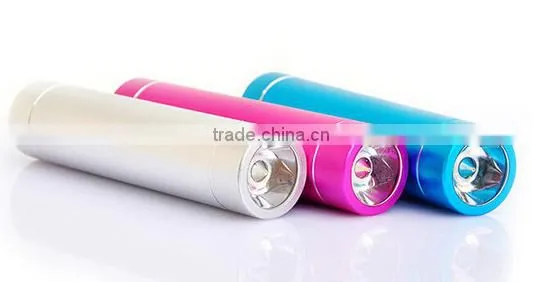 round 2200mah powerbank with led flashlight