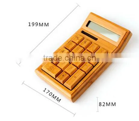 2015 christmas gift set with bamboo calculator and pen, popular office gift for bamboo calculator and pen for sales