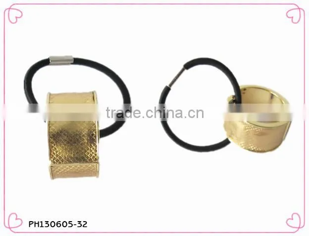 2014 Half Round Alloy Elastic Hair Ring Ponytail Holder