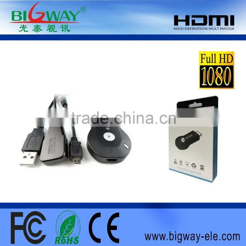 2015 New anycast ezcast m2 plus one setting miracast dongle wifi display
